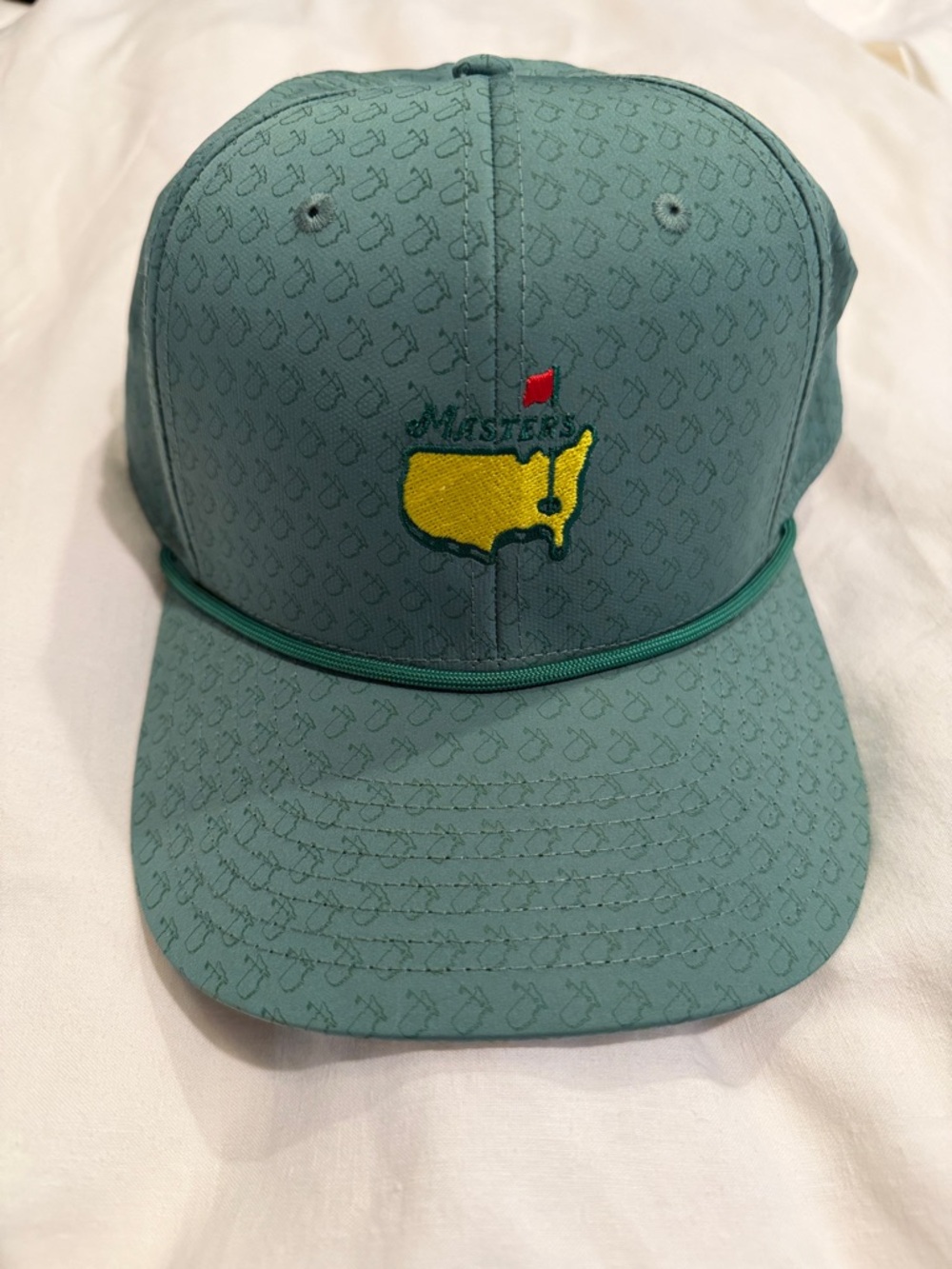 Masters Teal Snapback Hat with Yellow Logo Tag